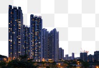 PNG Modern condominium buildings moon architecture cityscape.