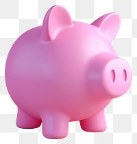 PNG  A pink piggy bank cartoon representation investment.