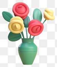 PNG  A rose bouquet art lollipop cartoon.