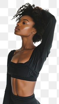 PNG A woman model posing portrait adult black.