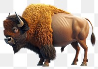 PNG  Character of an American Bison bison wildlife animal.