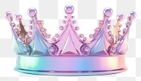 PNG  Crown iridescent crown jewelry white background.