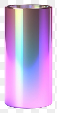 PNG  Cylinder iridescent cylinder vase white background.