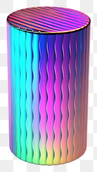 PNG  Cylinder iridescent white background lighting striped.