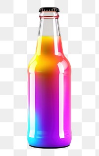PNG Beer iridescent bottle drink white background.