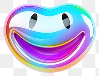 PNG  Emoji smile iridescent purple white background accessories.