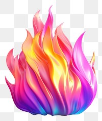 PNG  Fire emoji iridescent petal creativity igniting.