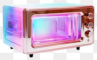PNG  Microwave iridescent appliance oven white background.