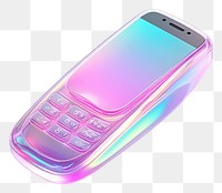PNG  Phone shape iridescent white background electronics technology.