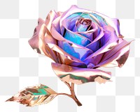 PNG  Rose iridescent flower plant white background.