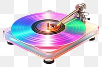 PNG  Turn table iridescent white background electronics gramophone.