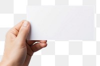 PNG Name card mockup holding white paper.