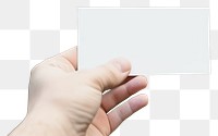 PNG Name card mockup hand holding finger.