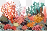 PNG Coral reef embroidery outdoors pattern.