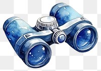 PNG  Binoculars in Watercolor style galaxy star white background.