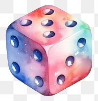 PNG  Dice in Watercolor style game white background creativity.