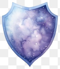 PNG  Shield in Watercolor style galaxy white background protection.