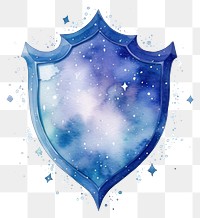 PNG  Shield in Watercolor style galaxy white background protection.
