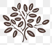 PNG  Coffee beans logo pattern drawing stencil.