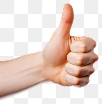 PNG Hand showing thumb up finger white background technology.