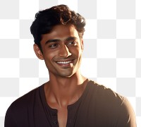 PNG  Indian wearing casual clothes smiling adult smile hairstyle. AI generated Image by rawpixel.