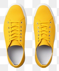 PNG Blank shoes mockup footwear yellow shoelace.