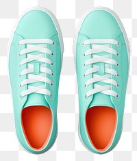 PNG Blank shoes mockup footwear turquoise shoelace.