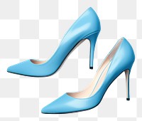 PNG Blank high heel mockup footwear shoe turquoise.