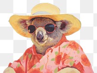 PNG  Painting sunglasses portrait mammal. AI generated Image by rawpixel.