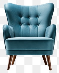 PNG  Arm chair furniture armchair blue.