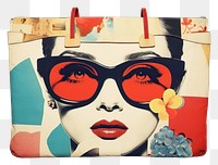 PNG Collage Retro dreamy bag art handbag representation.