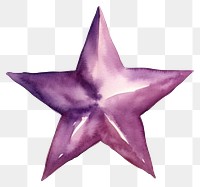 PNG  Purple star watercolor painted and golden outline of the opened symbol creativity echinoderm.