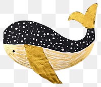 PNG  Whale ripped paper animal fish white background.