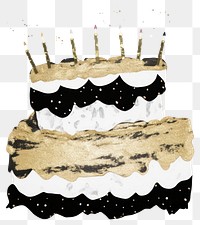 PNG  Birthday cake ripped paper dessert candle food.