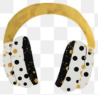 PNG  Dot in headphone ripped paper headphones white background accessories.
