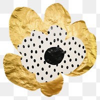 PNG  Dot in tulip shape ripped paper pattern flower white background.
