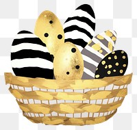 PNG  Easter eggs in basket ripped paper easter white background celebration.