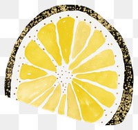 PNG Gold lemon half slice shape ripped paper fruit food 