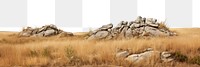 PNG Rocky hilly dry grass fields landscape nature grassland. AI generated Image by rawpixel.
