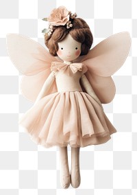 PNG  Stuffed doll fairy cute toy white background.