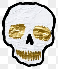 PNG  Skull ripped paper white background creativity cartoon.
