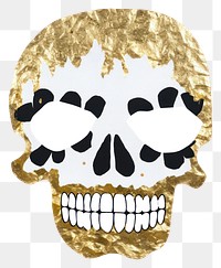 PNG  Skull ripped paper mask white background celebration.