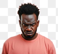 PNG  Black man angry face portrait photography adult.