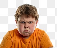 PNG  Fat kid angry face portrait photography disappointment.