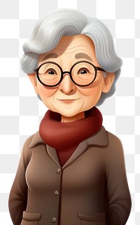 PNG 3d cartoon realistic elderly korean woman portrait adult white background.