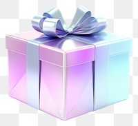 PNG Icon iridescent gift box white background.