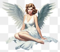 PNG  Angel adult white representation.