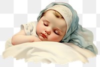 PNG  Newborn baby sleeping portrait.