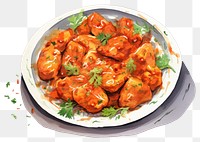 PNG  Chicken tikka masala plate food meal.