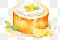 PNG  Chiffon cake dessert fruit lemon.